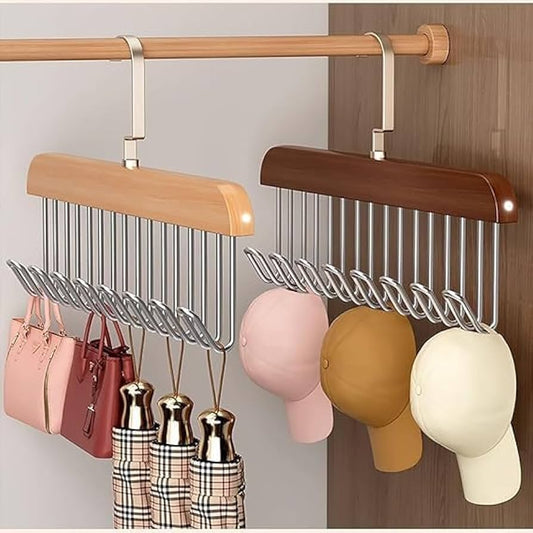 8 HOOK WOODEN HANGER
