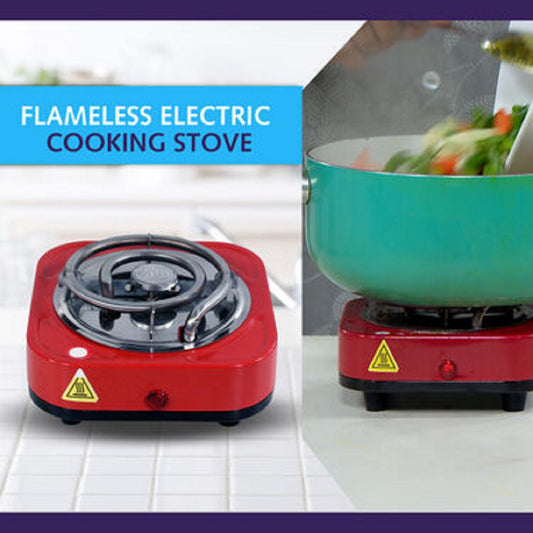 Portable Mini Electric Cooking Stove (Red)