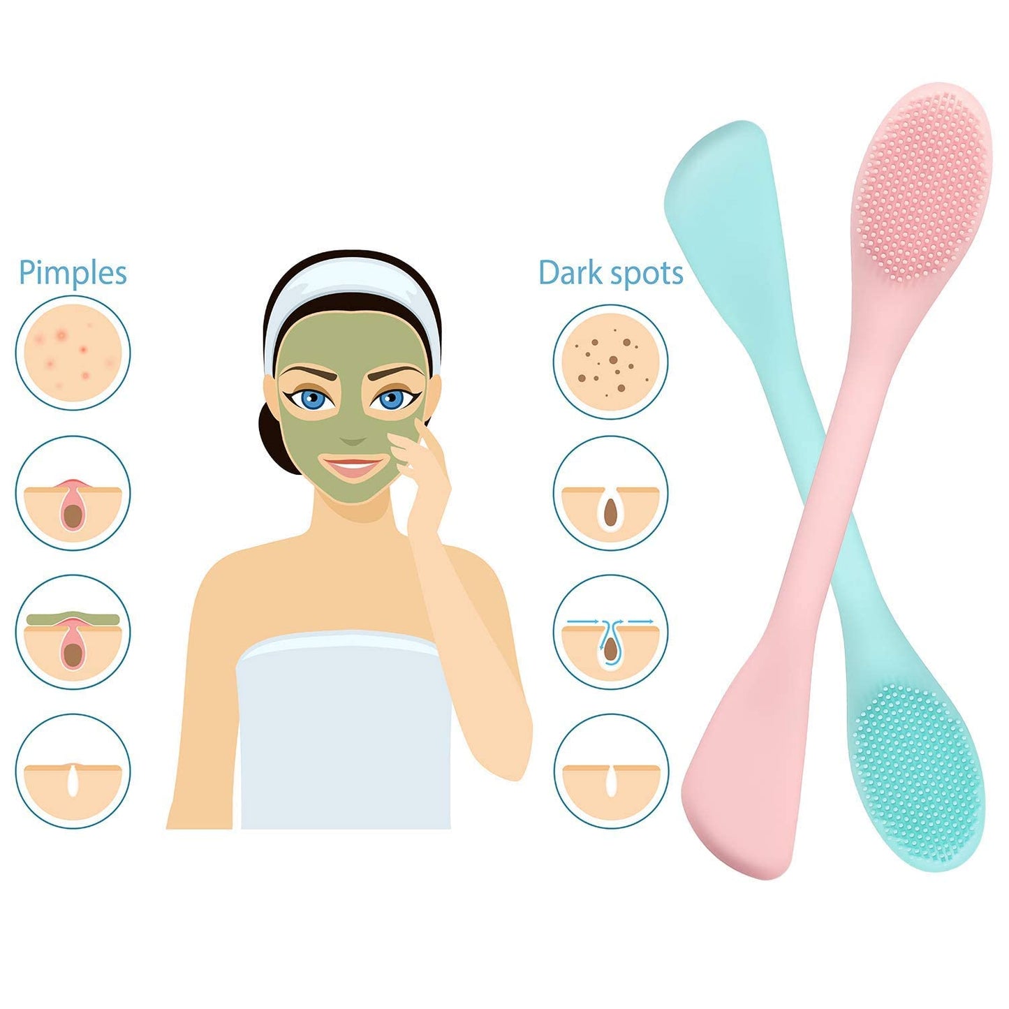 2 IN 1 SILICONE FACE SCRUBBER STICKE CONTAINER