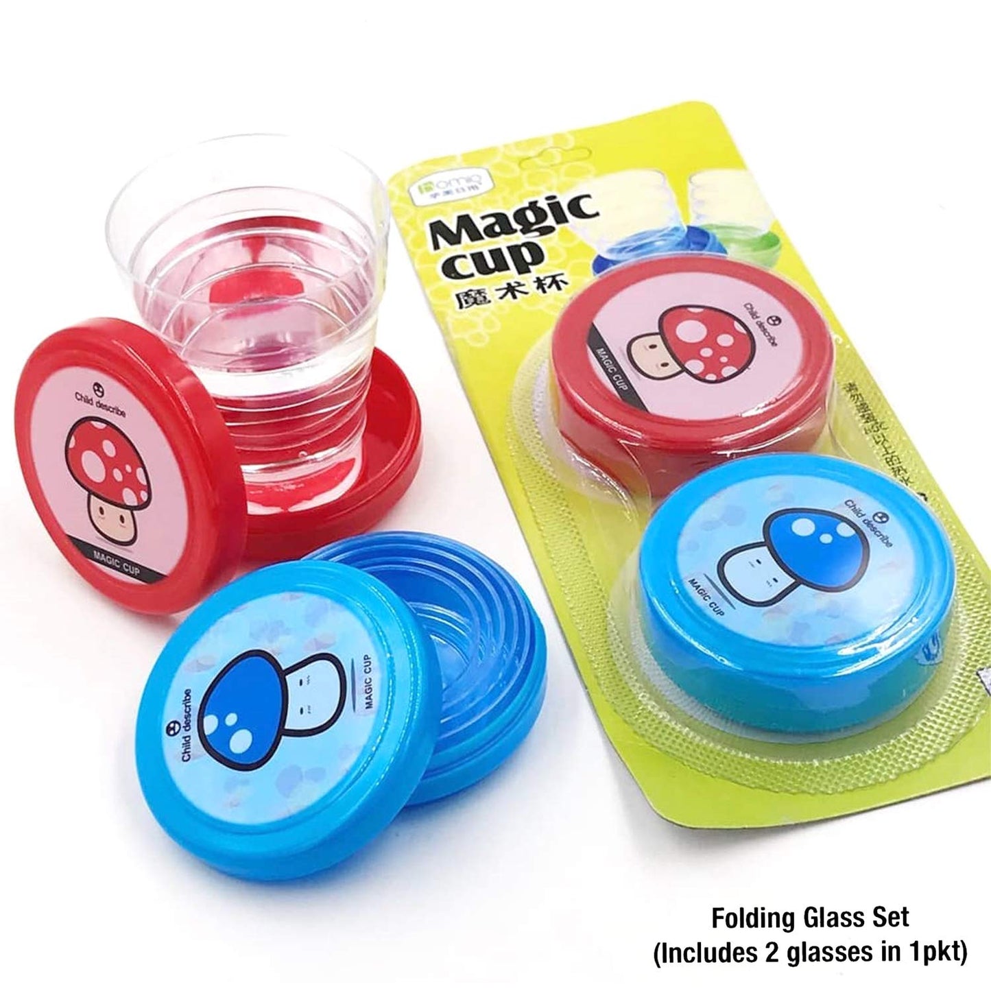 PLASTIC FOLDING GLASS(SET OF 2)